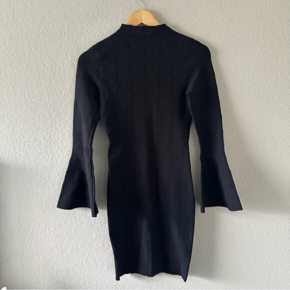Keepsake Black Bell Sleeve Sheath Dress XS Elegant Gothic Coquette Chic - Picture 9 of 11